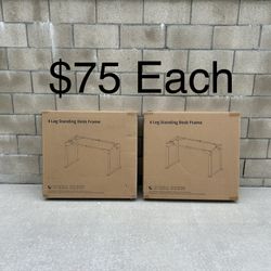 NEW White Electric Dual-Motor Height Adjustable 4-Leg Standing Desk Frame ONLY *$75 Each*