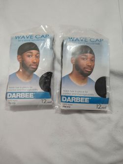 Wave Cap black 100 percent nylon  12 pack Darbee
