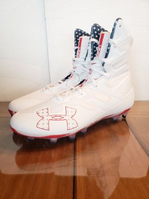 Photo UNDER ARMOUR HIGHLIGHT MC STARS AND STRIPES FOOTBALL CLEATS MENS...SZ 9.5...BRAND NEW