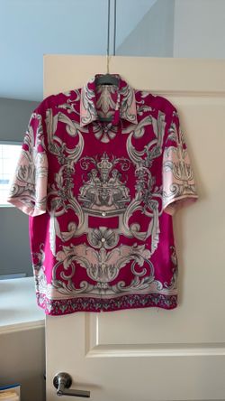 Versace Collection Baroque Silk Shirt – Pink/Fuchsia – Excellent Condition