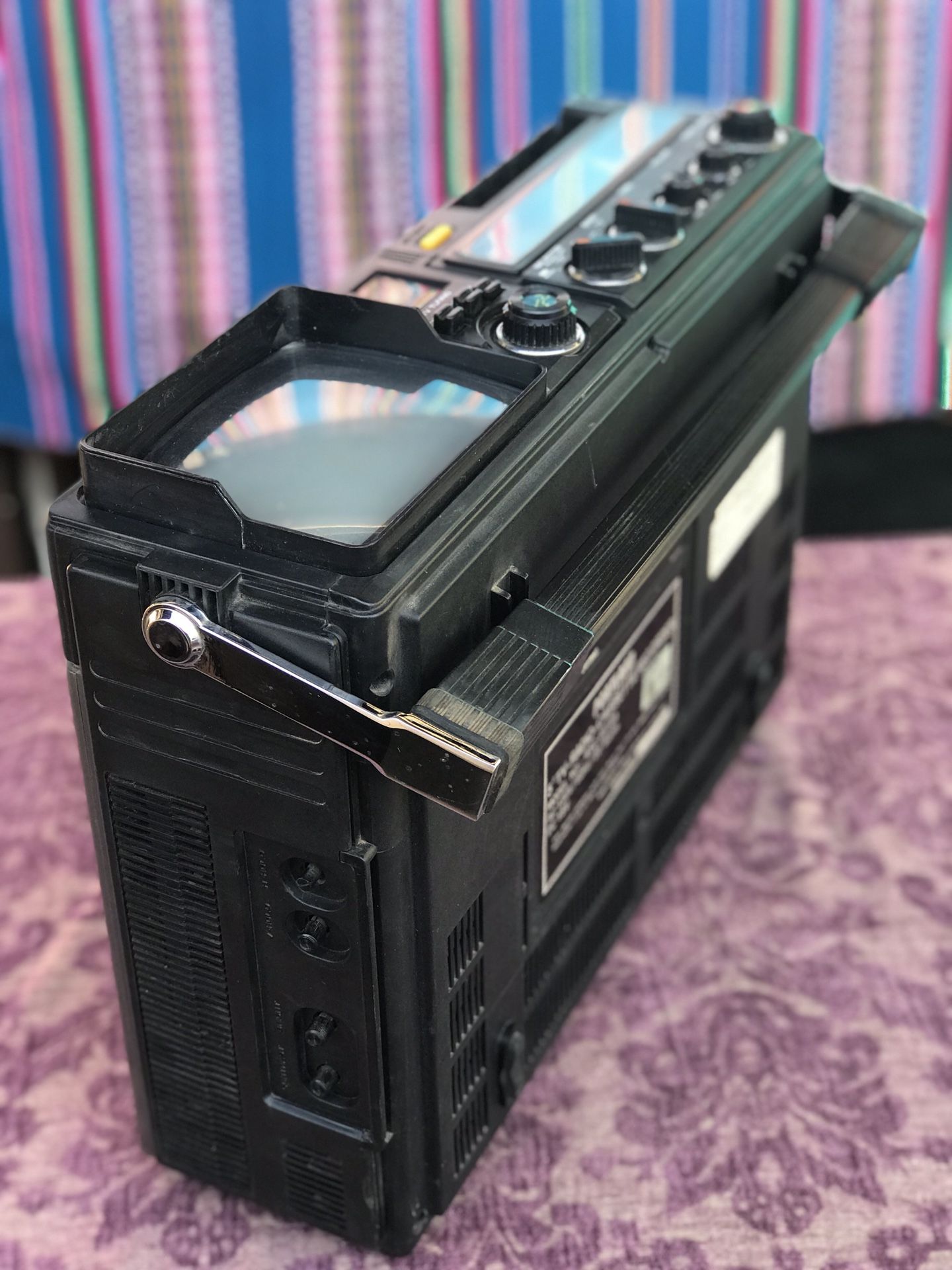 Vintage 1981 Portable 5”inch TV RADIO CASSETTE RECORDER Earthquake
