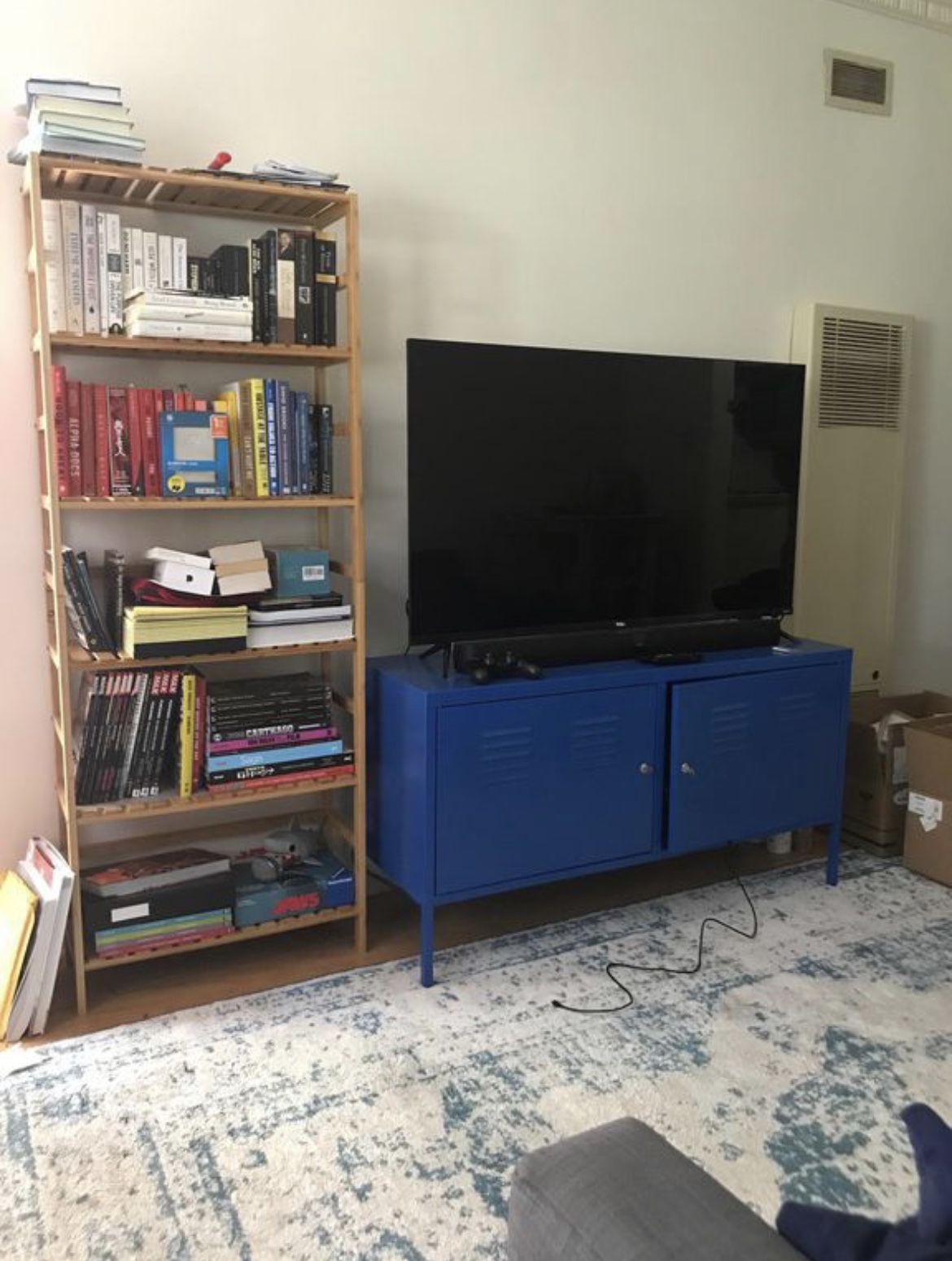 blue metal ikea storage locker