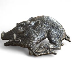 Vintage Brass Belt Buckle,  Razorback Hog 4.5 X 3 Inch 