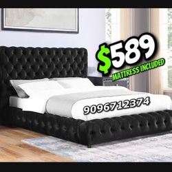 Kingg Size ⚫️ Black European With Orthopedic Matres!!!!!