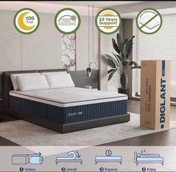 Full Mattress, 14Inch Medium Plush Euro Top Memory Foam Hybrid Mattress, Edge Support & Pressure Relief Individual Pocket Springs Full Size Mattresses