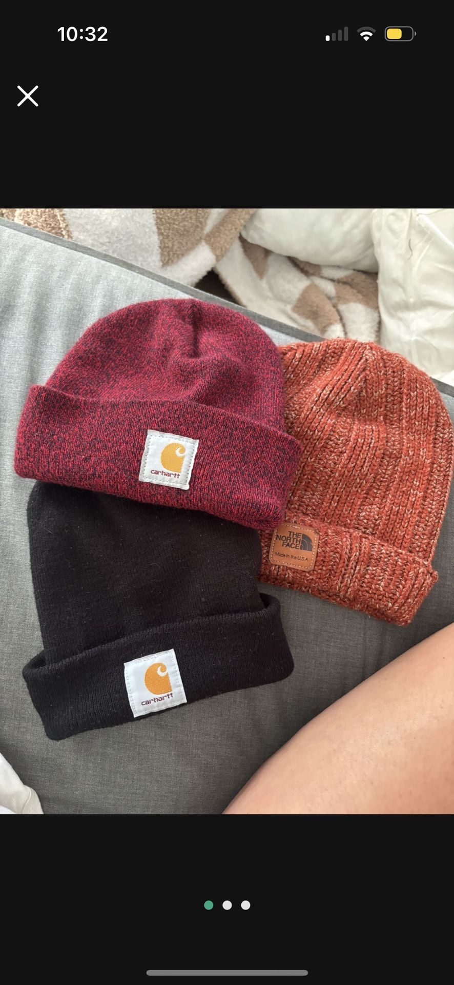 LOW PRICE MOVING- 3 NAME BRAND HATS (CARHARTT AND NORTH FACE) 