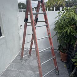 Ladder Werner Conversion 6/12ft Fiberglass Aluminum 375lb Capacity 