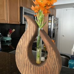 Beautiful Wooden Vase For One Flower