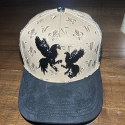 Tan and Black Eagle Snapback Hat