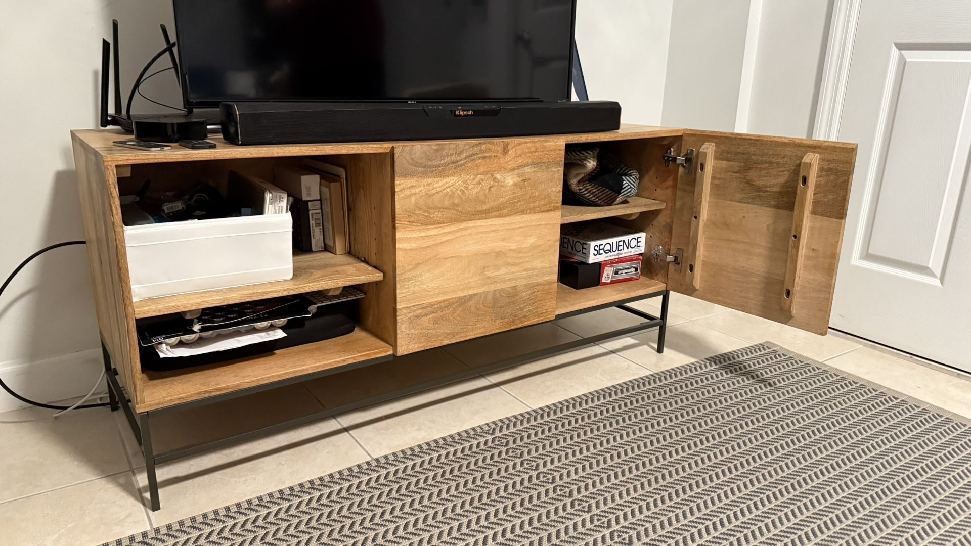 West Elm Mango Wood Set In Like New Condition