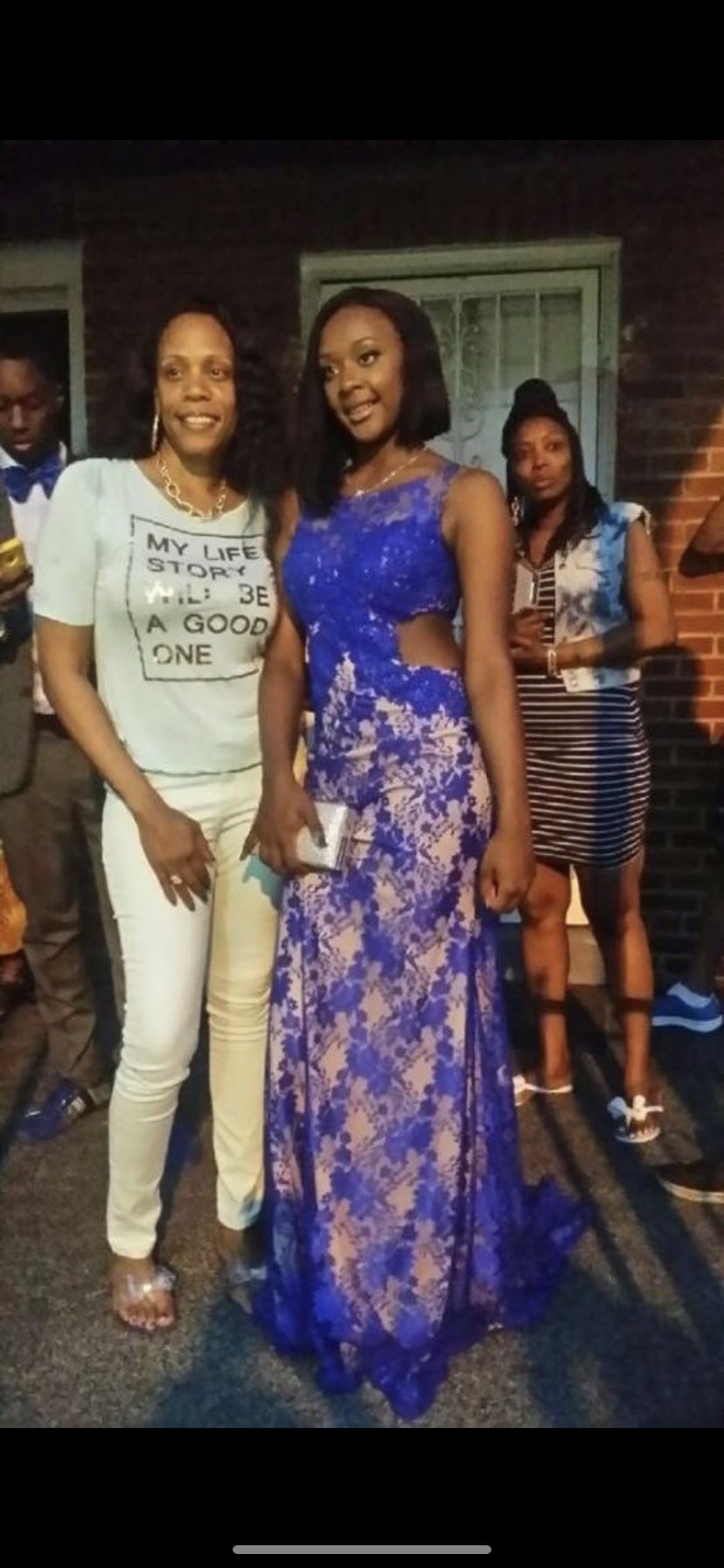 Long Blue prom dress