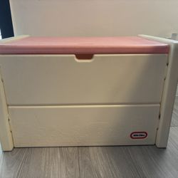 Little Tikes Pink And White Toy Chest storage 