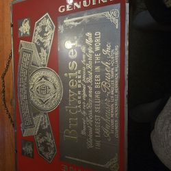 Vintage Budweiser Mirrored Sign 