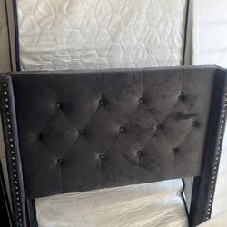 Twin box, mattress and head board