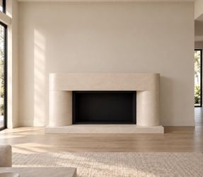 Modern Minimalist Stone Fireplace Surround
