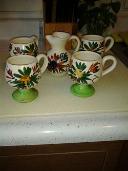 UNIQUE ART POTTERY HAND CRAFTED HAND PAINTED IN BEAUTIFUL VIVID SHADES IN LOS BOHIOS PUERTO RICO