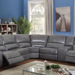 Power Reclining Sectional Available For Fast Delivery 