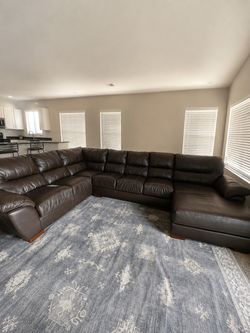 Leather sectional