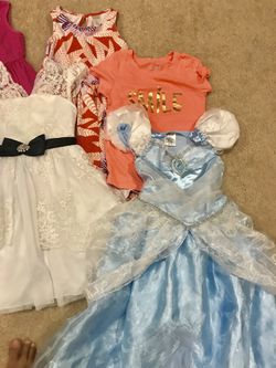 Girls Size 5 clothing Cinderella dress white formal wedding dress and some Gymboree clothing