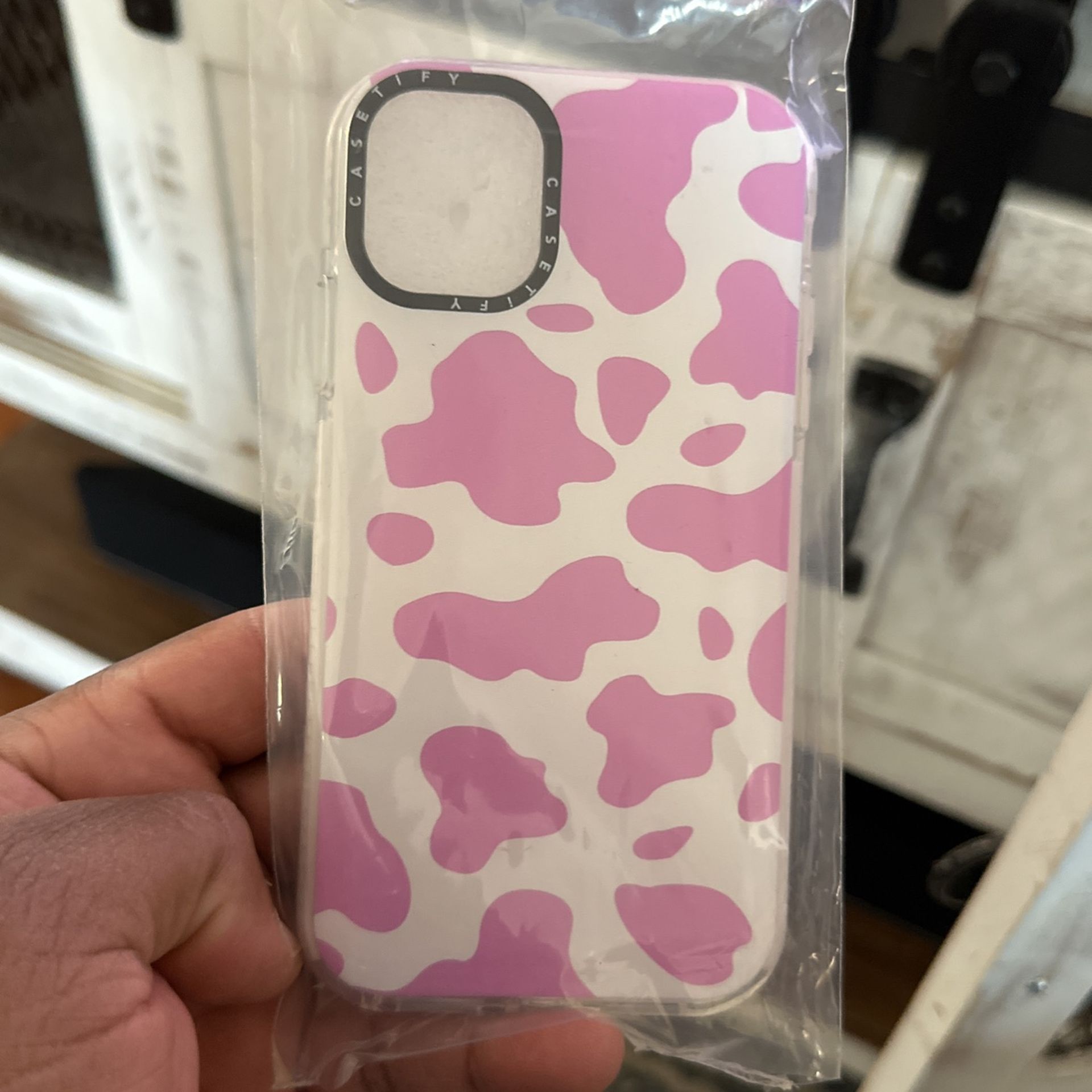 Casetify Pink Cow Print iPhone Case