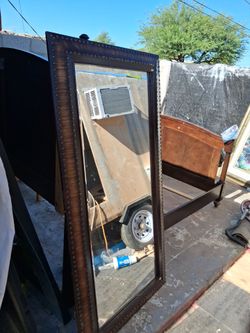5ft tall woodbrown mirror