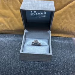 White & Rose Gold Engagement Ring Size 7
