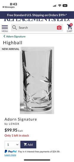 Lenox Highball glasses (set of 7)