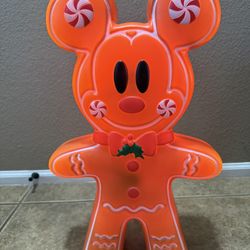 2023 Disney Gingerbread Mickey Christmas Blow Mold 22”