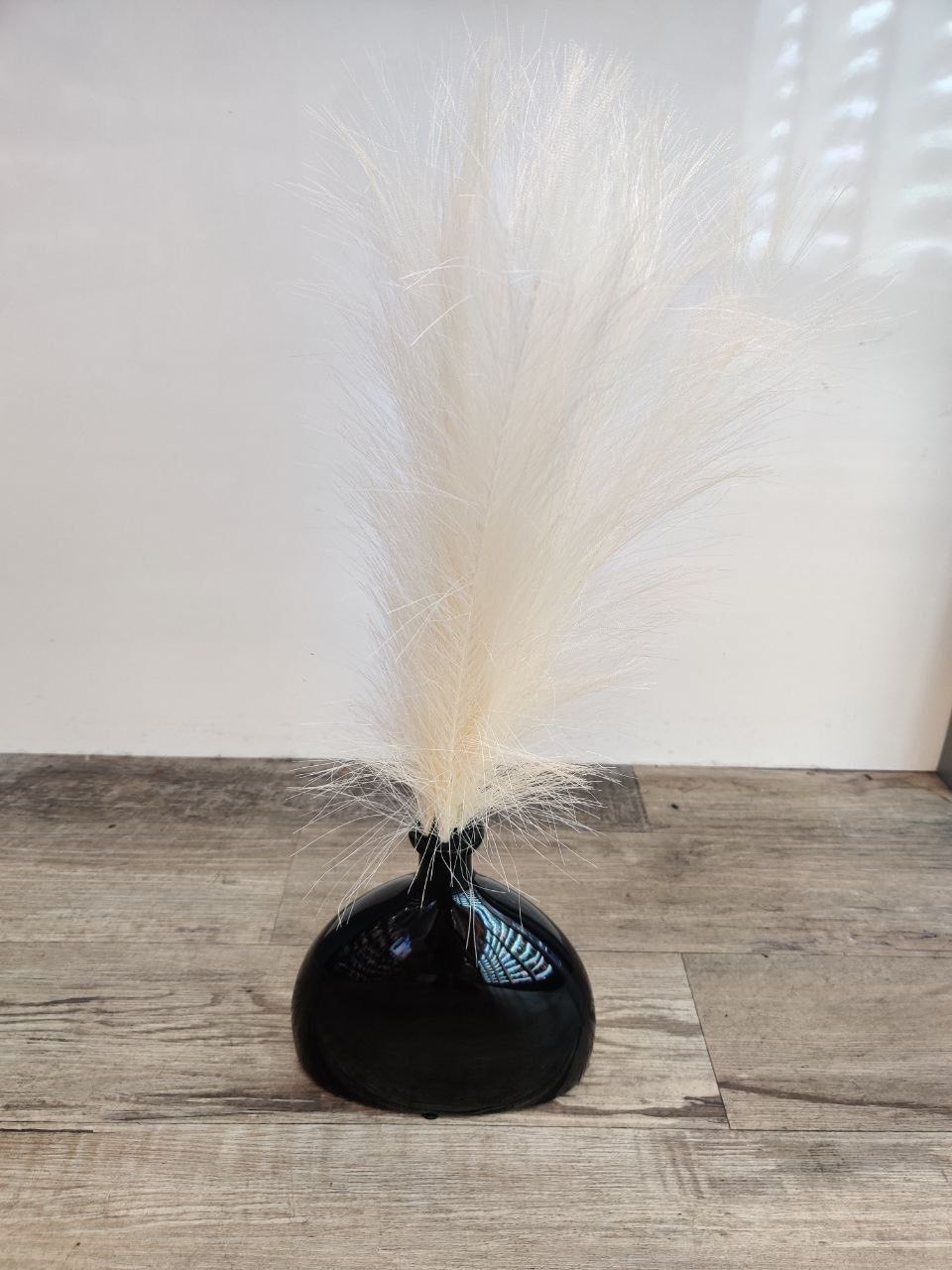 Faux Pampas Grass, Artificial Pampas Grass With Black Vase