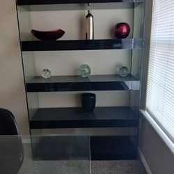 Heavy Black Glass  Shelves