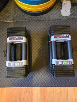 70lb Powerblocks Elite Exp Adjustable Dumbbells