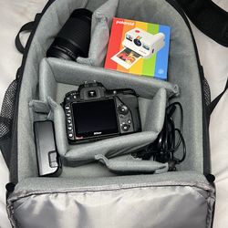 NIKON D7500 CAMERA KIT LENS BACKPACK AND BRAND NEW POLARIOD CAMERA MINI GEN 2 UNOPENED BOX