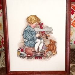 Vintage Framed Cross Stitch 