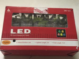 2008 -9 Feet Enchanted Forest L.E.D. 10 Color Changing Ice Cubes string lights. Missing One Cube