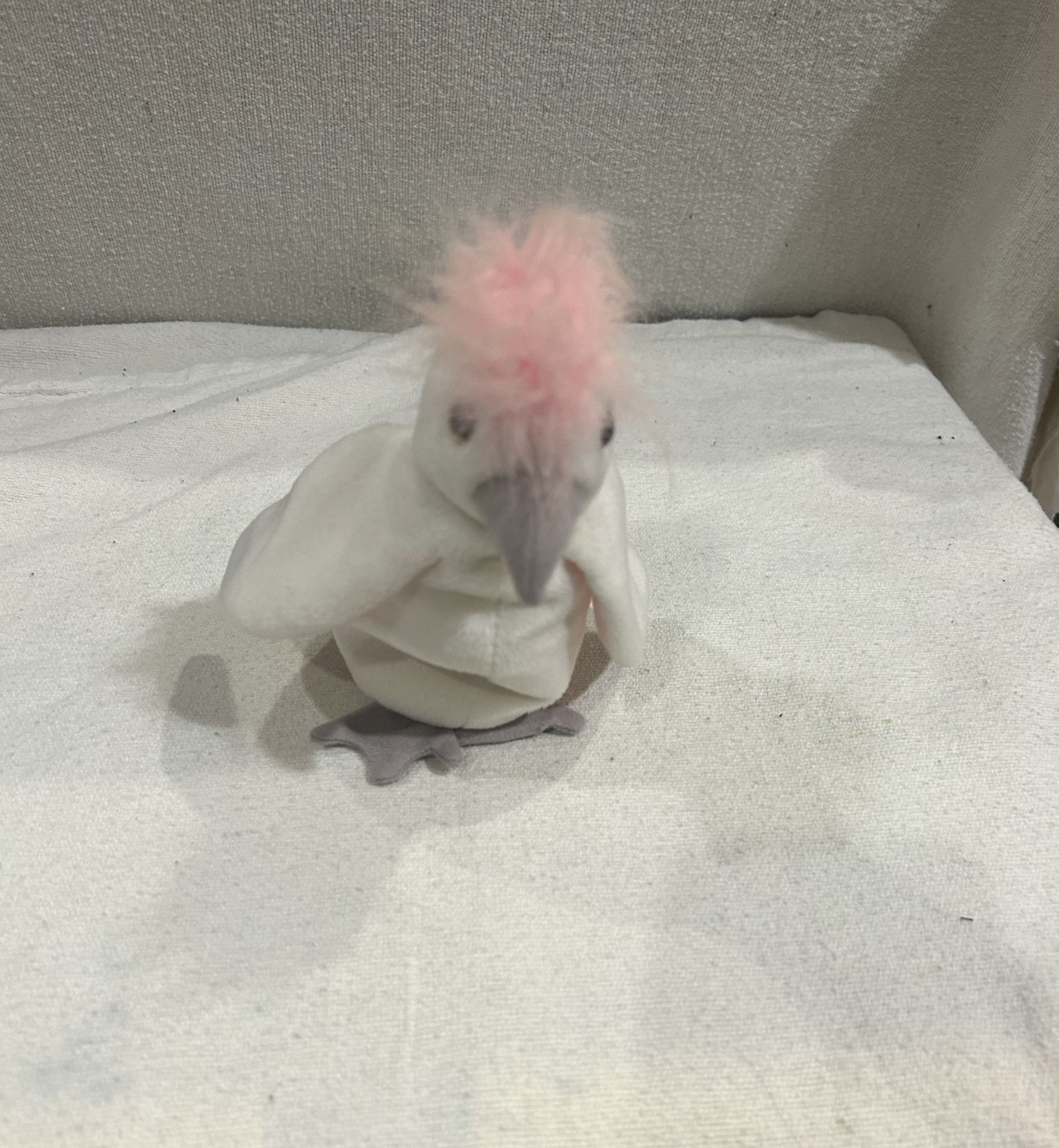 Ty Beanie Babies Kuku Cockatoo Bird - White
