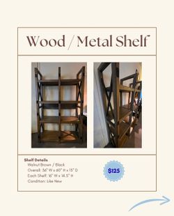 World Market Wood Shelf with Metal Accents