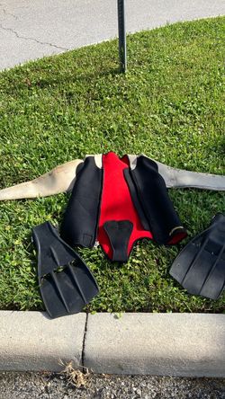 Wetsuit Top and Diving Fins Set