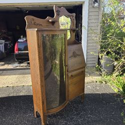 ANTIQUE VICTORIAN Side By Side/Secretary Desk, Book Case, Display Case 