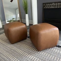 Faux Leather Ottomans - Brand New!