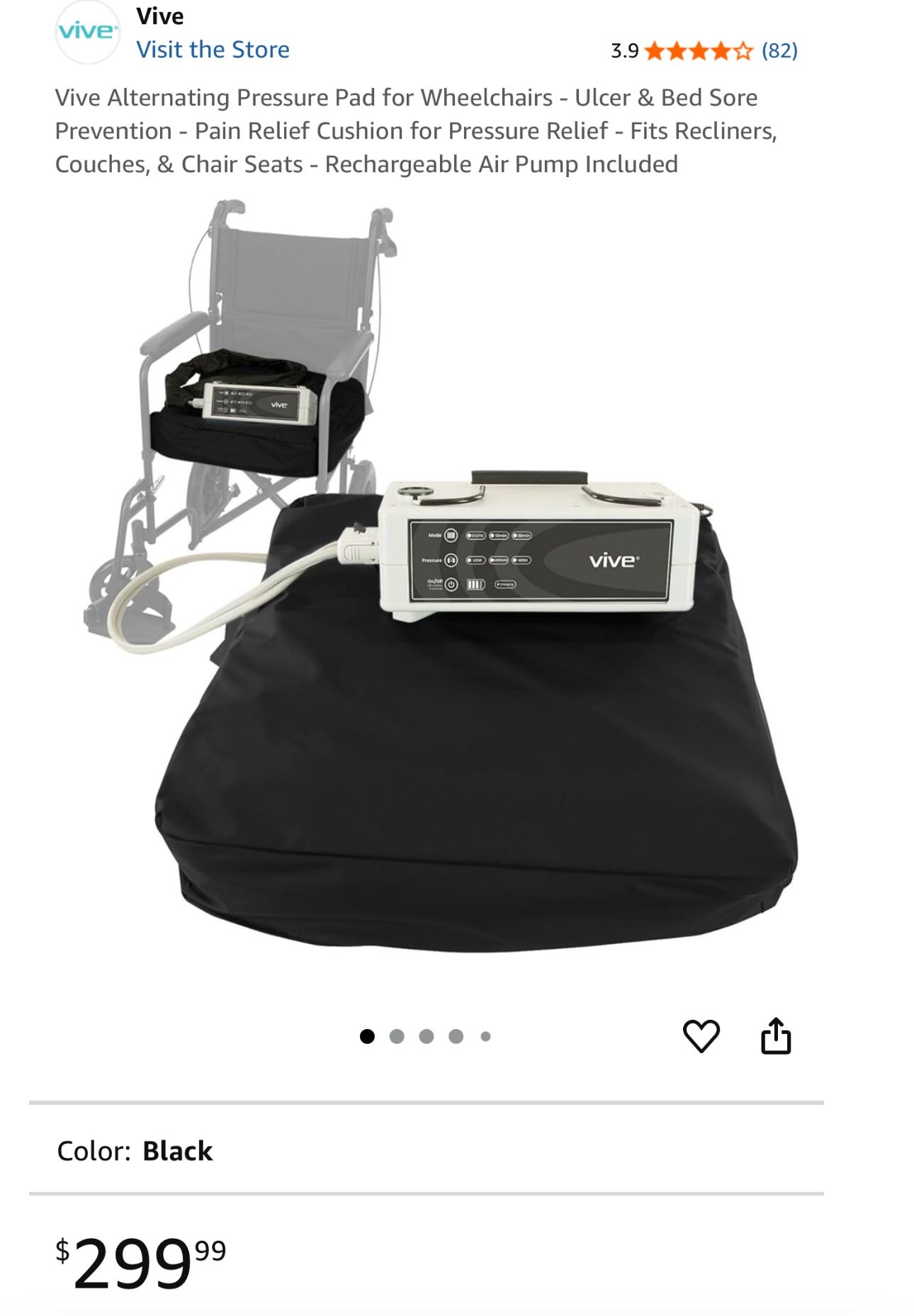 Vive Alternating Pressure Pad for Wheelchairs - Ulcer & Bed Sore Prevention