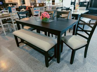 6-pc Black dining table set