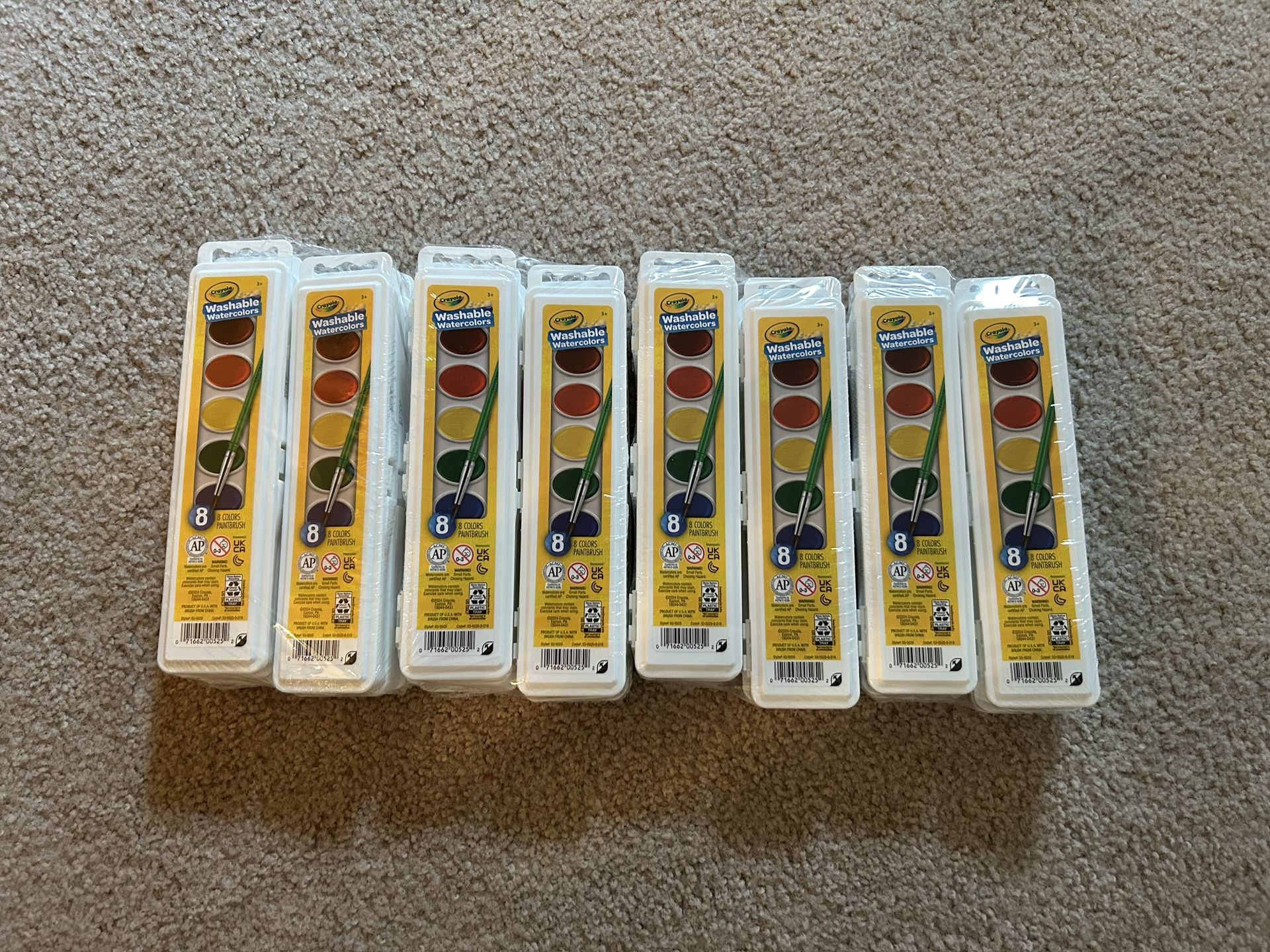 24 Crayola 8 Pan Sets of Washable Watercolors