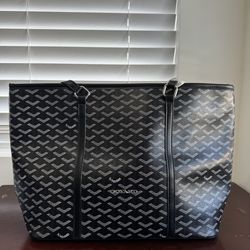Black Goyard Beach Tote Bag