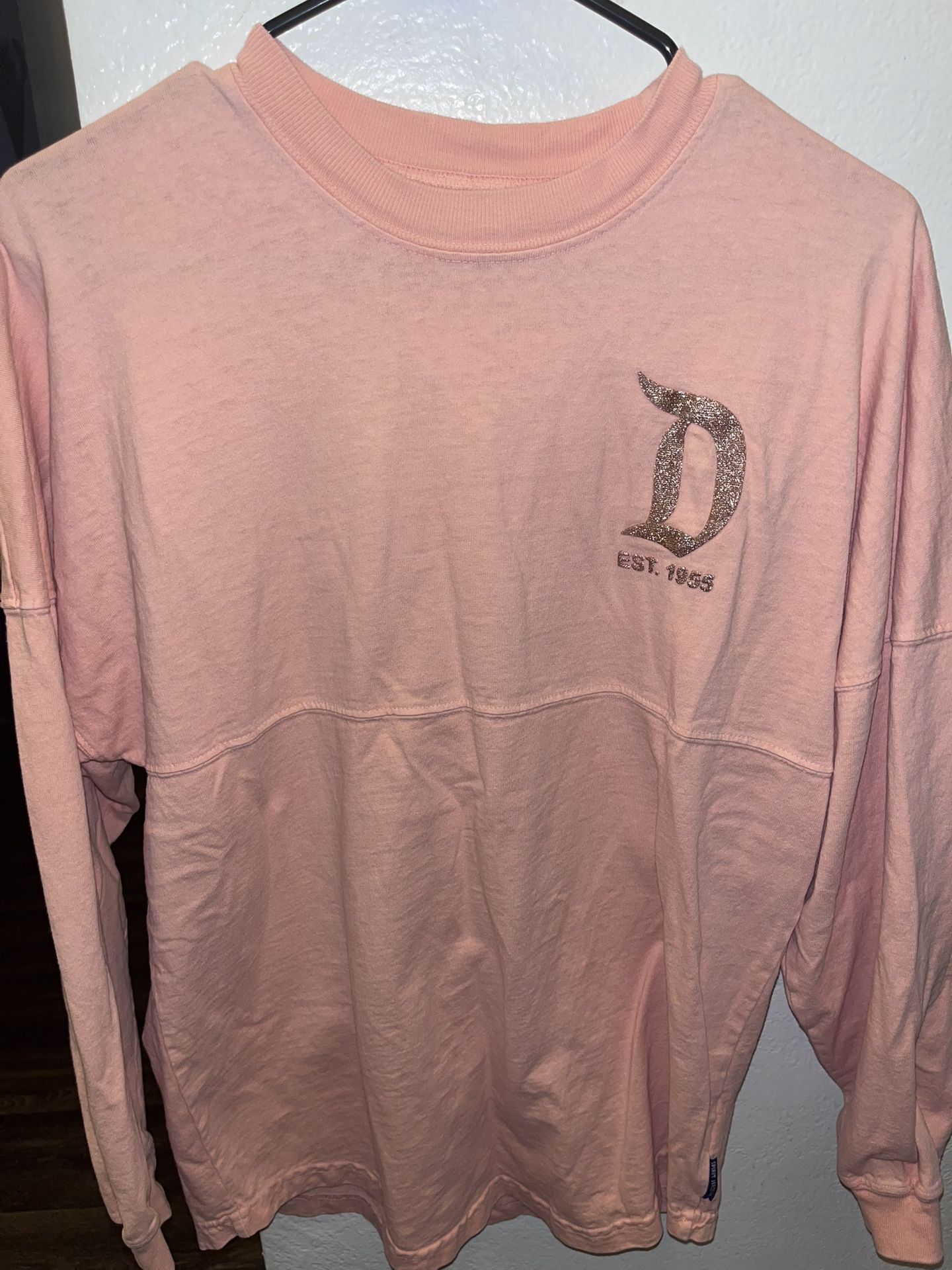 Disney Parks Spirit Jersey Disneyland Resort Peach And Gold Glitter Size XS