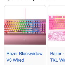 Pink Razor Gaming Keyboard 