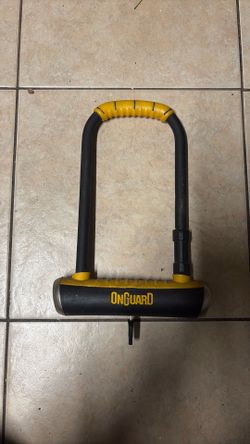 OnGuard Keyed U-Lock High Security Metal Medium 14mm Black/Yellow 9in