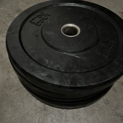 Rubber 25 pound bumper plates 4