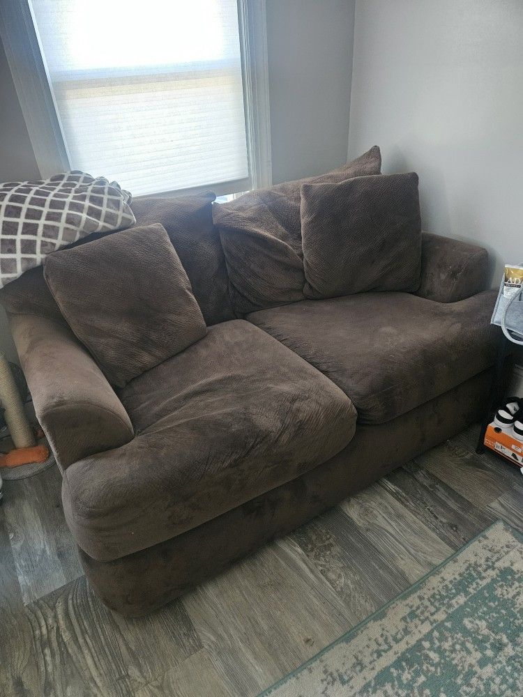 FREE - BROWN SUEDE SMALL SOFA