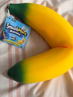 Banana Squishy Toy - Yellow/Green new