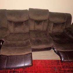 Brown reclining couch